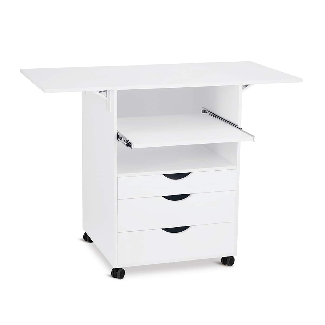 48&#x22; White Expandable Mobile Workstation by Simply Tidy&#xAE;